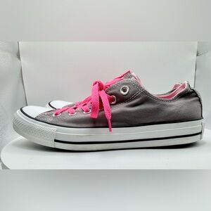 Converse Chuck Taylor All Star Double‎ Tongue Low-Top Pink Grey Women’s Size 8